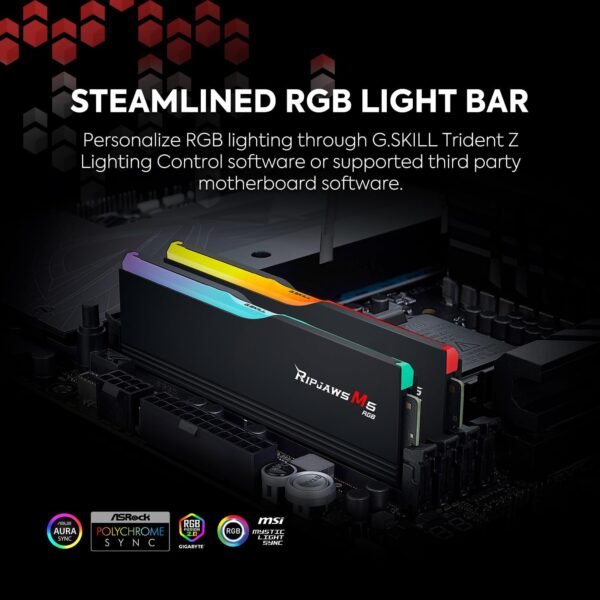  G.SKILL DDR5 5200MHZ 64GB (2X32GB) INTEL XMP RIPJAWS M5 RGB ( 4546 ) - Image 2