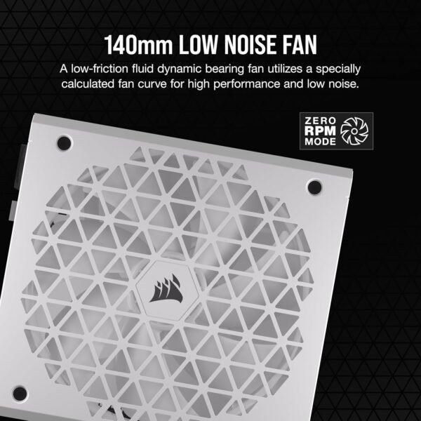 CORSAIR RM850x SHIFT Fully Modular ATX Power Supply - 80 PLUS Gold - ATX 3.1 - PCIe 5.1 - Zero RPM - Modular Side Interface - White - Image 3