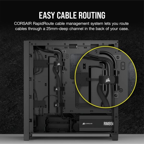 CORSAIR iCUE 4000D RGB AIRFLOW Mid-Tower Case- 3x AF120 RGB ELITE Fans - iCUE Lighting Node PRO Controller - High-airflow Design - Image 6