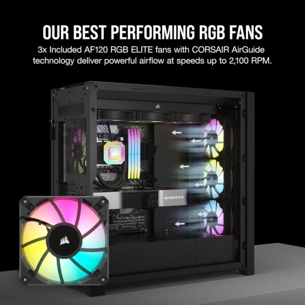 Corsair 5000D Airflow Mid-Tower Case - 3 RGB Fans - Lighting Controller - High-Airflow Design - RapidRoute Cable Management - Image 5