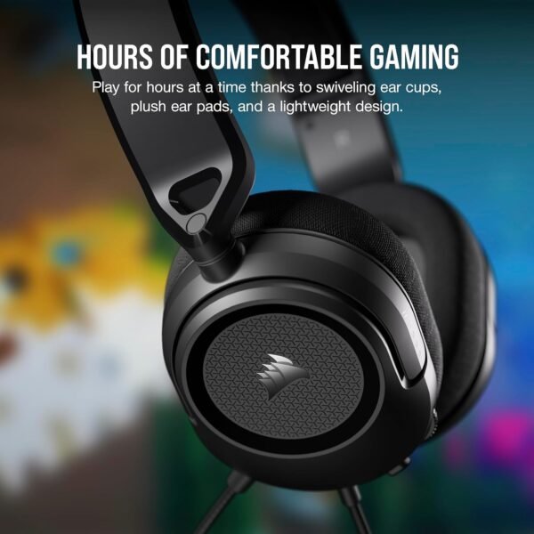 Corsair HS35 v2 Multiplatform Wired Gaming Headset – Flexible Omni-Directional Microphone – Universal 3.5mm Connection – PC, Mac, PS5, PS4, Xbox, Nintendo Switch, Mobile – Carbon - Image 2
