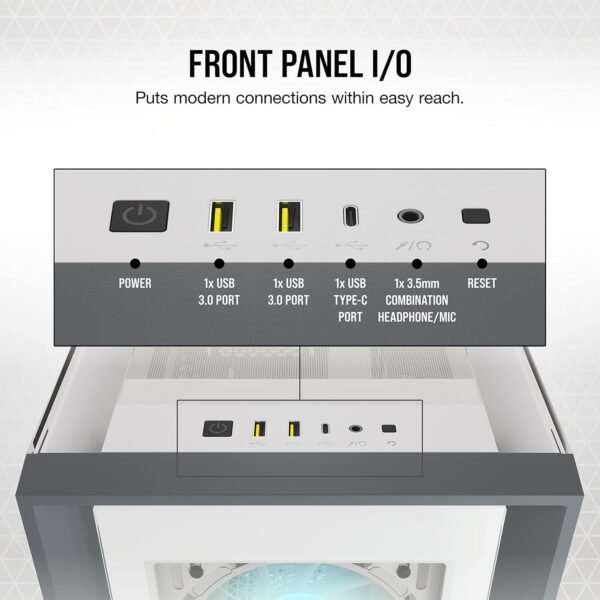 Corsair iCUE 5000X RGB Tempered Glass Mid-Tower ATX PC Smart Case - Image 4