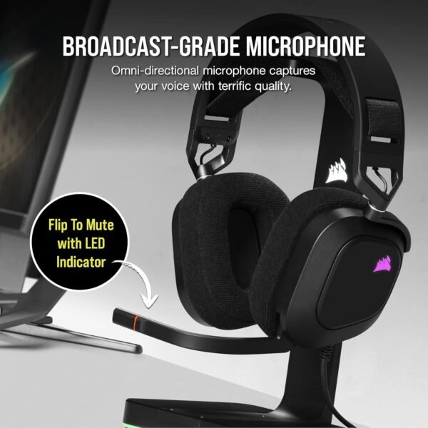 Corsair HS80 RGB USB Gaming Headset - Dolby 7.1 Surround Sound - Broadcast Quality Microphone - iCUE Compatible -PC - Image 5