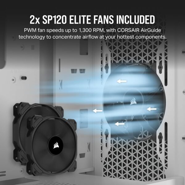 Corsair 3000D AIRFLOW Mid-Tower PC Case – 3-Pin Fans – Four-Slot GPU Support – Fits up to 8x 120mm Fans – High-Airflow Design - Image 6