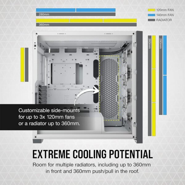 Corsair iCUE 5000X RGB Tempered Glass Mid-Tower ATX PC Smart Case - Image 7