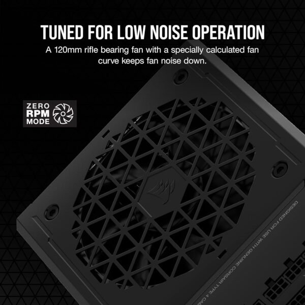 Corsair RM1000E Fully Modular Low-Noise ATX Power Supply - ATX 3.1 & PCIe 5.1 Compliant - 105°C-Rated Capacitors - 80 PLUS Gold Efficiency - Modern Standby Support - Black - Image 5