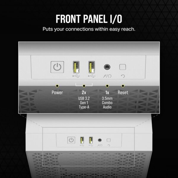 Corsair 3000D AIRFLOW Mid-Tower PC Case – 3-Pin Fans – Four-Slot GPU Support – Fits up to 8x 120mm Fans – High-Airflow Design - Image 3