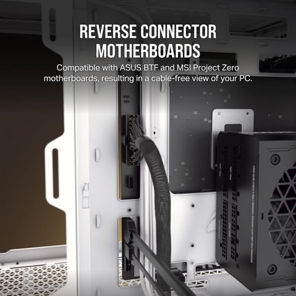 CORSAIR 6500X Mid-Tower ATX Dual Chamber PC Case – Panoramic Tempered Glass – Reverse Connection Motherboard Compatible – No Fans Included - Image 5