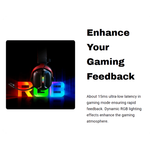 MCHOSE S9 Wireless Tri‑Mode Gaming Headset – Black - Image 8