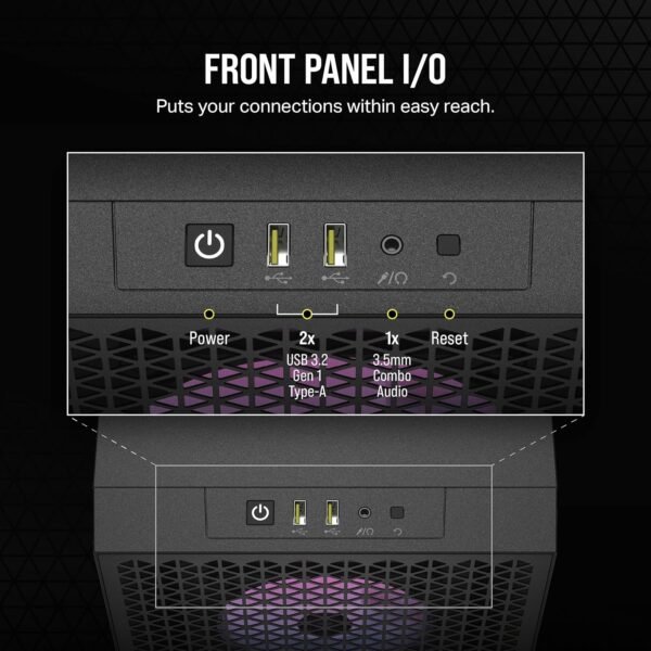 Corsair 3000D RGB Airflow Mid-Tower PC Case – 3X AR120 RGB Fans – Three-Slot GPU Support – Fits up to 8X 120mm Fans – High-Airflow Design - Image 2