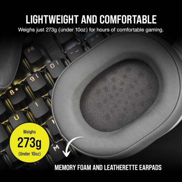 CORSAIR HS55 SURROUND Lightweight Multiplatform Wired Gaming Headset – Dolby 7.1 Surround Sound – iCUE Compatible – PC, Mac, PS5, PS4, Xbox, Nintendo Switch, Mobile - Image 4