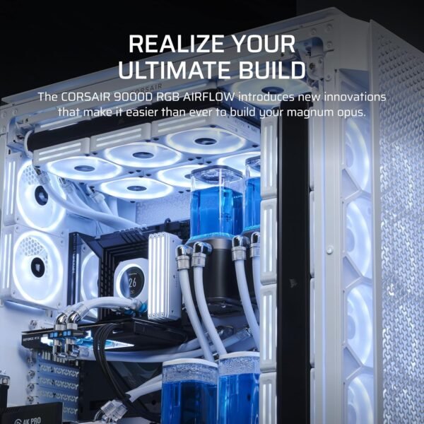 CORSAIR 9000D RGB Airflow Super Full-Tower PC Case Fits up to 18x 120mm, 7x 140mm, or 4x 200mm Fans InfiniRail Fan Mounting iCUE Link System Hub Included - Image 8