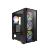 Montech AIR 1000 Premium Black ATX Mid Tower Case - 3 x 140mm,1 x 120mm ARGB Fans Pre-Installed - Swivel Glass Side Panel - Both Detachable Mesh and Tempered Glass Front Panel