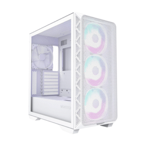 Montech AIR 903 MAX, E-ATX Mid Tower Case, High Airflow, 3X 140mm ARGB PWM & 1x 140mm PWM Fans Pre-Installed, Tempered Glass Side Panel, Mesh Front, Type-C, Support 4090 GPUs, White