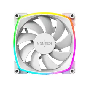 Montech AX 120 ARGB Fan – 1600PWM, High-End Durability, Silent Performance, and Stunning ARGB Design (120mm, White)