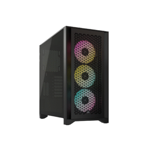 CORSAIR iCUE 4000D RGB AIRFLOW Mid-Tower Case- 3x AF120 RGB ELITE Fans - iCUE Lighting Node PRO Controller - High-airflow Design