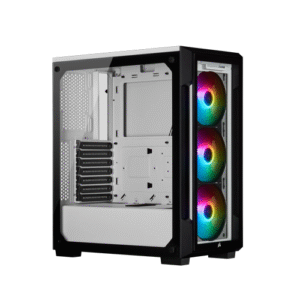 CORSAIR iCUE 220T RGB Tempered Glass Mid-Tower Smart Case — White