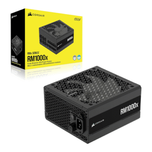 CORSAIR RM1000x Fully Modular Low-Noise ATX Power Supply – ATX 3.1 Compliant – PCIe 5.1 Support – Cybenetics Gold Efficiency – Native 12V-2x6 Connector – Black