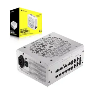 CORSAIR RM1200x Shift Fully Modular ATX Power Supply - 80 Plus Gold - ATX 3.0 - PCIe 5.0 - Zero RPM - Modular Side Interface - White