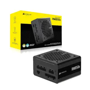 CORSAIR RM850e Fully Modular Low-Noise ATX Power Supply with 12V-2x6 Cable – ATX 3.1 & PCIe 5.1 Compliant, Cybenetics Gold Efficiency, 105°C-Rated Capacitors, Modern Standby Mode – Black