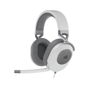 CORSAIR HS65 SURROUND Multiplatform Wired Gaming Headset – Dolby Atmos – SonarWorks SoundID – iCUE Compatible – PC, Mac, PS5, PS4, Xbox, Nintendo Switch, Mobile – White