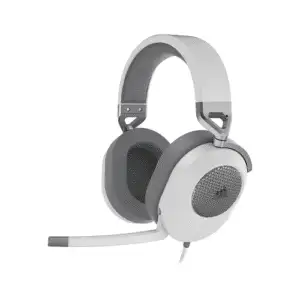 CORSAIR HS65 SURROUND Multiplatform Wired Gaming Headset – Dolby Atmos – SonarWorks SoundID – iCUE Compatible – PC, Mac, PS5, PS4, Xbox, Nintendo Switch, Mobile – White