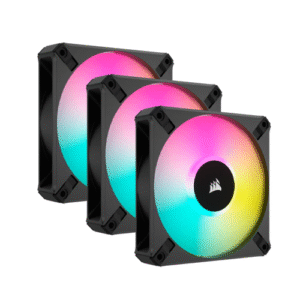 CORSAIR iCUE AF120 RGB Elite 120mm PWM Triple Fan Kit - Eight RGB LEDs Per Fan - AirGuide Technology - Fluid Dynamic Bearing - Zero RPM Fan Mode - Included iCUE Lighting Node CORE Controller