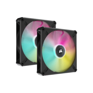 CORSAIR iCUE ML140 RGB ELITE Premium 140mm PWM Magnetic Levitation Fan — Dual Fan Kit with iCUE Lighting Node CORE