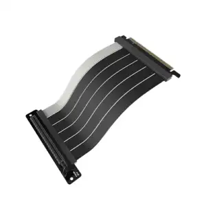 Cooler Master MasterAccessory Riser Cable PCIe 4.0 x16 200mm V2 Black, PCIe 4.0 | Older Compatible, EMI shielded 30 AWG, TPE Cable Sleeves, Protective ABS Casing for GPU Card (MCA-U002R-KPCI40-200)