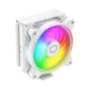 Cooler Master Hyper 212 Halo White CPU Air Cooler, 120 Halo² PWM Fan, Dual Loop ARGB, Aluminum Top Cover, 4 Copper Heat Pipes, 154mm Tall, AMD Ryzen AM5|AM4, Intel LGA 1851|1700|1200 Brackets