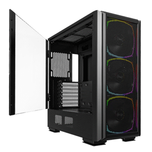 MONTECH Sky Two GX, E-ATX Mid Tower Case, High Airflow Performance, 3X140mm PWM ARGB Fans Pre-Installed, Tempered Glass Panel, Metal Mesh Front