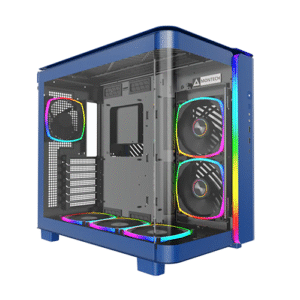 MONTECH King 95 PRO Dual-Chamber ATX Mid-Tower PC Gaming Case, High-Airflow, Toolless Panels, Sturdy Curved Tempered Glass Front, 6 ARGB PWM Fan Pre-Installed with Fan Hub