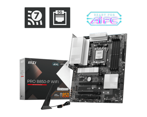 Powered By MSI Advanced-RYZEN 7 7700,ANTEC SYMPHONY 360MM COOLER ARGB,MSI PRO B850-P WIFI DDR5 AMD MOTHERBOARD,MSI GeForce RTX 4070 SUPER 12G VENTUS 2X OC,MSI Spatium M560 PCIe 5.0 NVMe M.2 1TB,MSI MAG A850GL PCIE5 850W 80 Plus PSU,XPG LANCER 32GB RAM DDR5 6000MHZ,GAMEON EMPERROR III BLACK CASE 7 FANS - Image 6