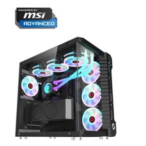 Powered By MSI Advanced-RYZEN 7 7700,ANTEC SYMPHONY 360MM COOLER ARGB,MSI PRO B850-P WIFI DDR5 AMD MOTHERBOARD,MSI GeForce RTX 4070 SUPER 12G VENTUS 2X OC,MSI Spatium M560 PCIe 5.0 NVMe M.2 1TB,MSI MAG A850GL PCIE5 850W 80 Plus PSU,XPG LANCER 32GB RAM DDR5 6000MHZ,GAMEON EMPERROR III BLACK CASE 7 FANS