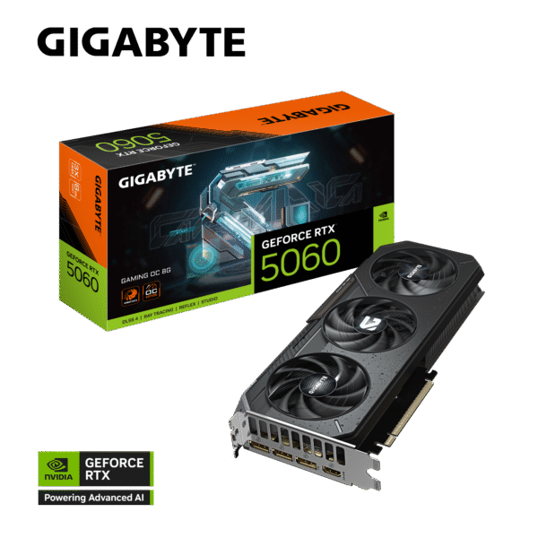 GIGABYTE GeForce RTX 5060 Gaming OC 8G Graphics Card, 8GB 128-bit GDDR7, PCIe 5.0, WINDFORCE Cooling System, GV-N5060GAMING OC-8GD Video Card