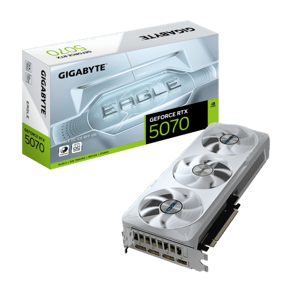 GIGABYTE GeForce RTX 5070 Eagle OC ICE SFF 12G Graphics Card, 12GB 192-bit GDDR7, PCIe 5.0, WINDFORCE Cooling System, GV-N5070EAGLEOC ICE-12GD Video Card - Image 2