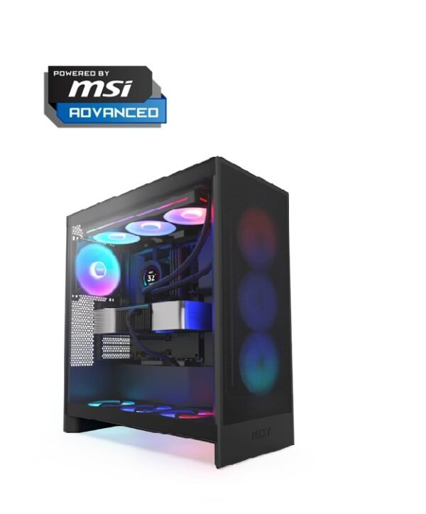 Powered By MSI Advanced-I5-14400F,MSI Pro B760M-P LGA DDR5 1700 ATX Motherboard,MSI GeForce RTX 5080 16G SHADOW 3X OC,MSI MAG A15 360MM COOLER,MSI M480PRO 4TB M.2 SSD 7400MB/S,AEROCOOL 850W GOLD POWER SUPPLY,XPG LANCER 32GB RAM DDR5 6000MHZ,NZXT H7 FLOW RGB BLACK CASE 4 FANS