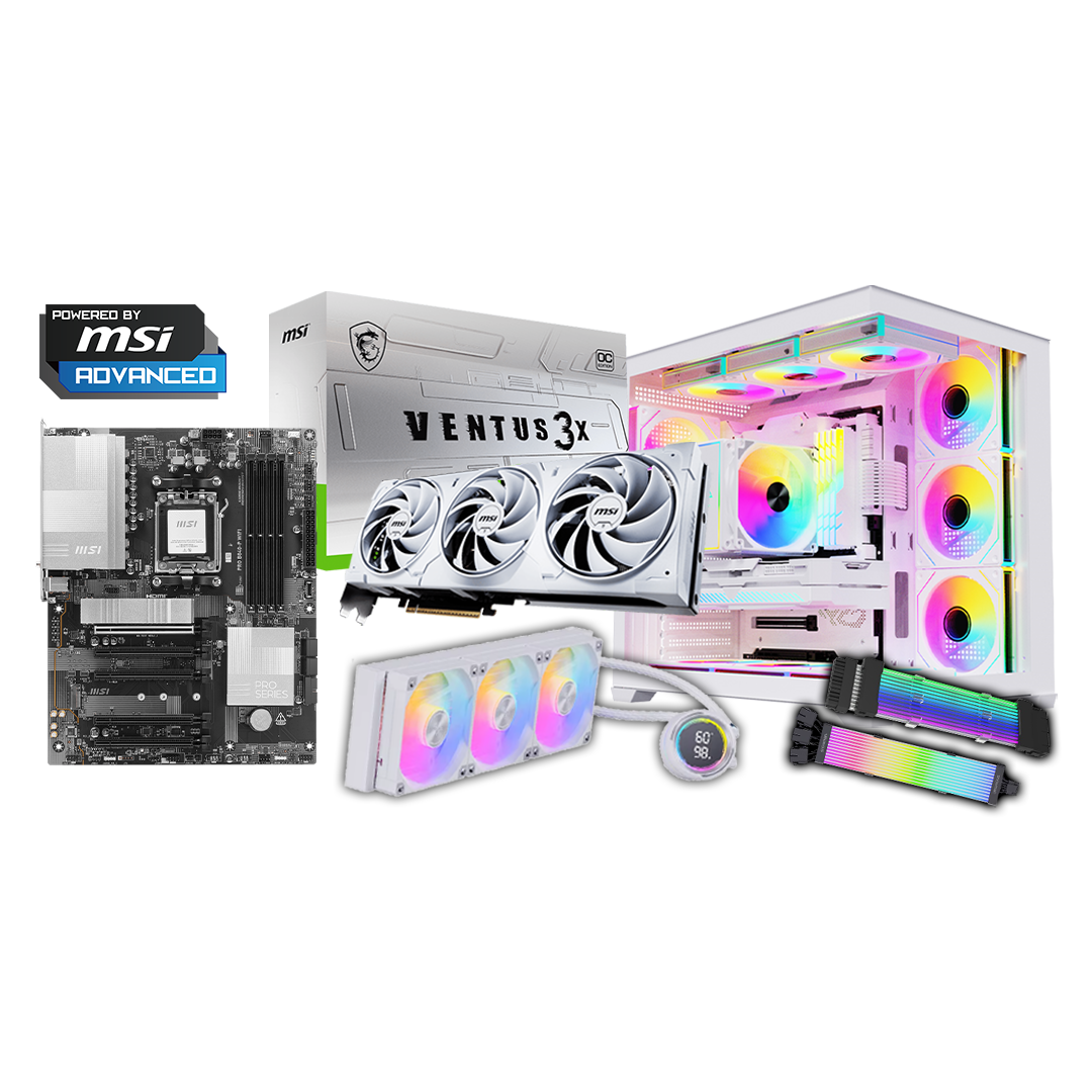 Ultimate White ARGB Gaming PC โ Ryzen 7 7800X3D | RTX 5080 16 GB | 32 GB DDR5-6000 MHz | 1 TB Gen 5 SSD