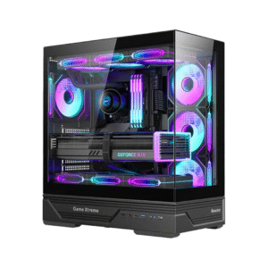 Huntkey GX760A Fortune ATX Gaming Case – Supports 360 mm Cooler, Full‑View Glass Panels, Up to 10 Fans