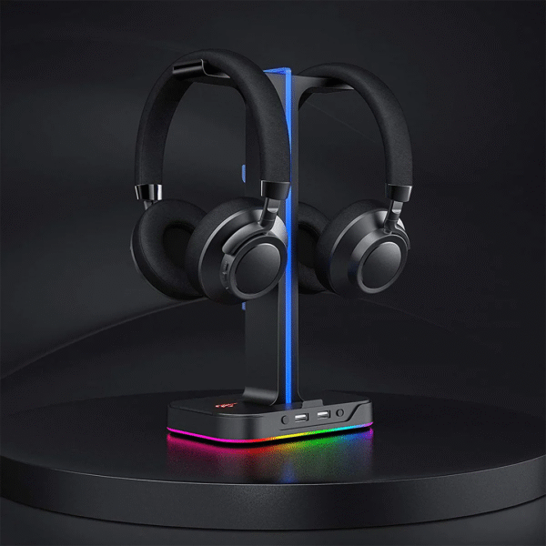 HAVIT TH650 RGB Headset Stand with Dual Hanger & 2 USB Ports - Image 9