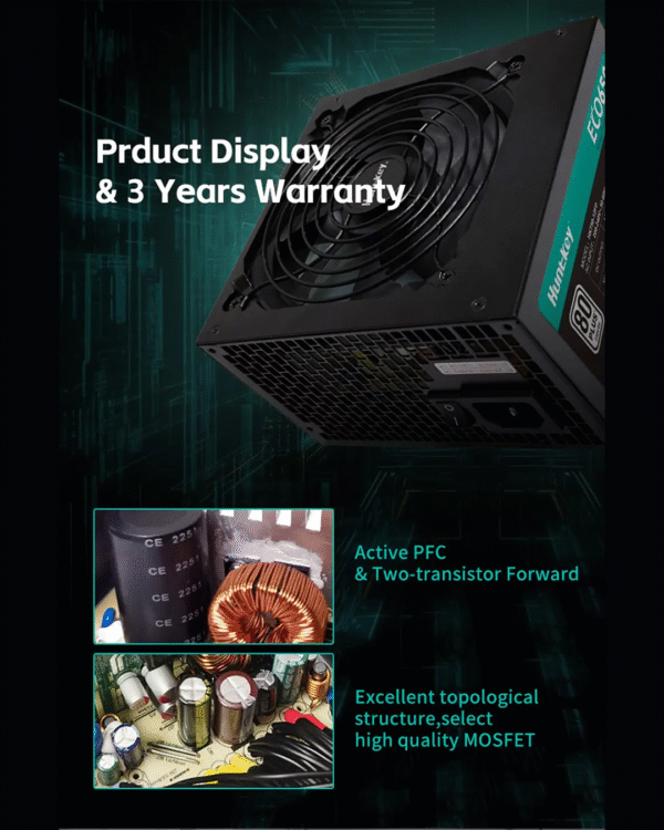 HUNTKEY ECO Computer Power Supply 80 PLUS – Reliable & Energy-Efficient Power for Your PC - Image 10