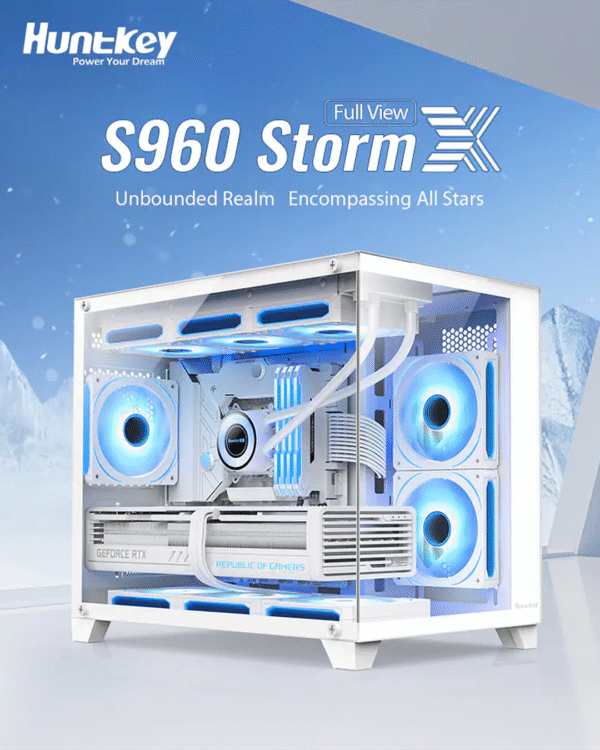 HUNTKEY S960 StormX Full View PC Case – M-ATX | 3 Pre-installed Fans - Image 13