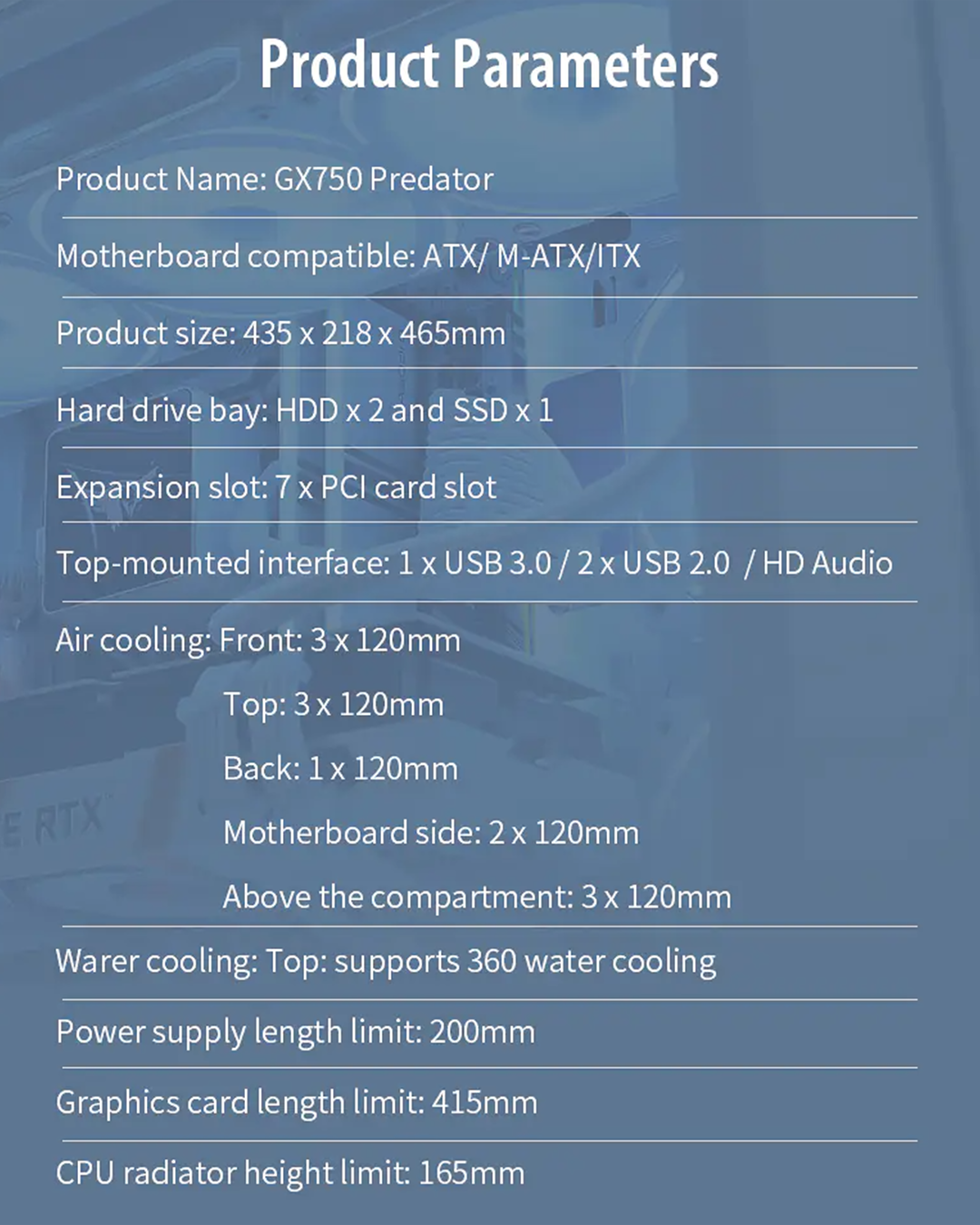 Huntkey GX750A Predator ATX Gaming Chassis – 4 Fans - Image 14