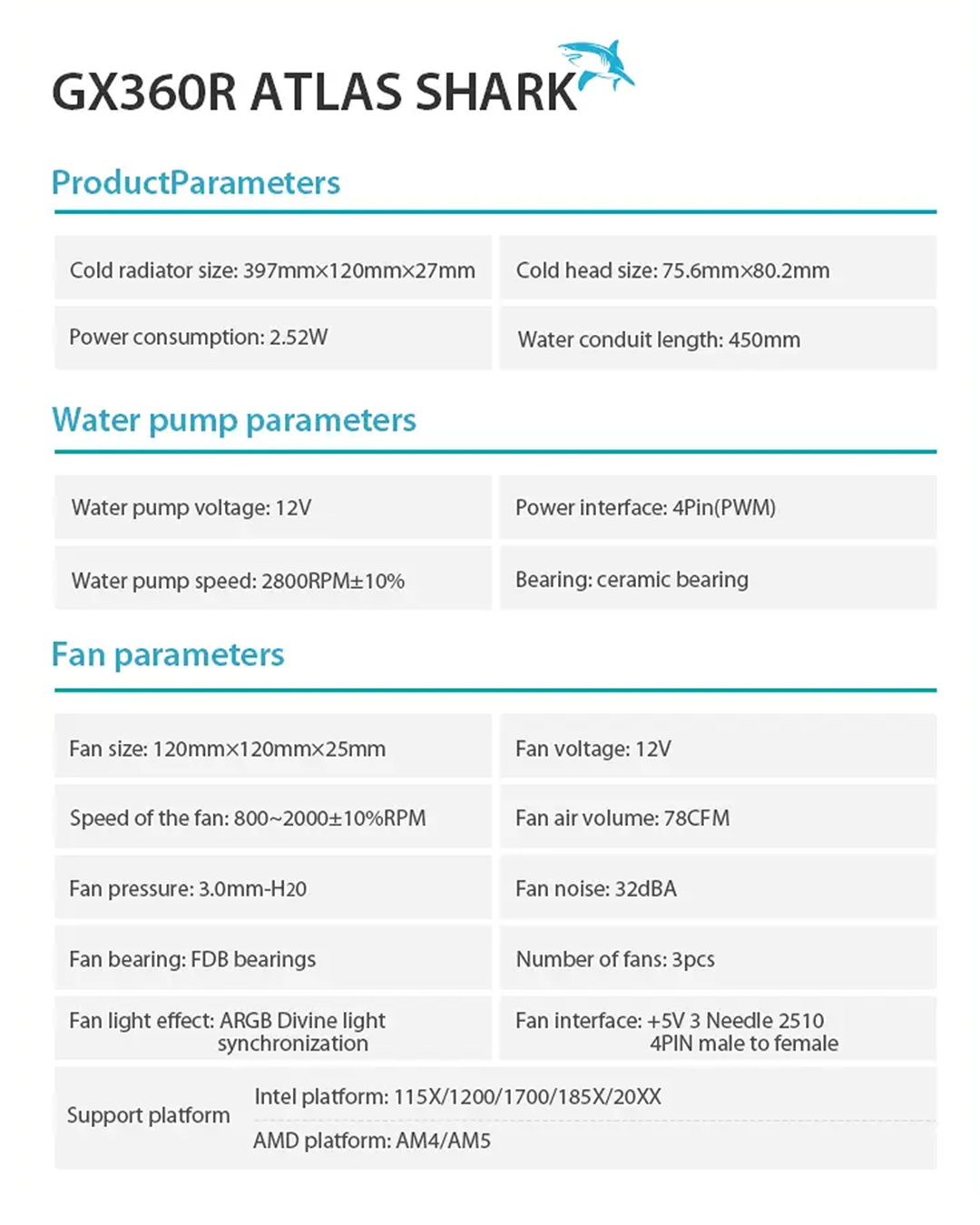 Huntkey GX360R Atlas Shark | 360mm Liquid Cooler with LCD Display & Smart ARGB Sync - Image 15