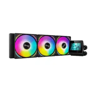 HUNTKEY MVP POSEIDON V360 Liquid Cooler – 360mm Radiator | 4-inch HD IPS Monitor | ARGB | High-Performance CPU Cooling