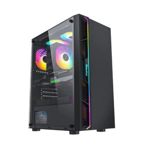 HUNTKEY GS450S ATX Gaming Case – Full ATX Support | 3 Pre-installed Fans | Sleek Design | High-Airflow Structure