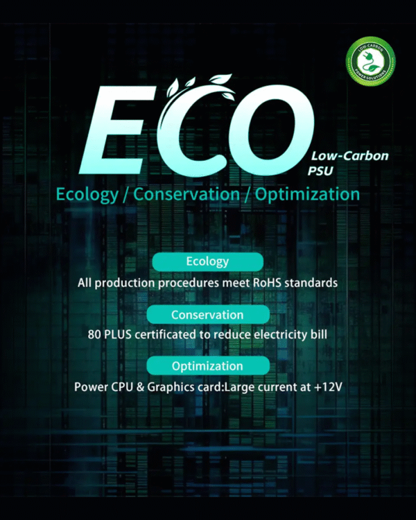 HUNTKEY ECO Computer Power Supply 80 PLUS – Reliable & Energy-Efficient Power for Your PC - Image 2