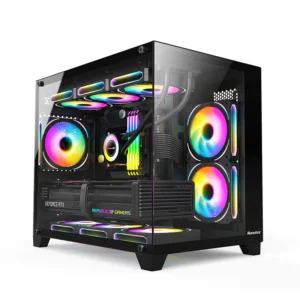 HUNTKEY S960 StormX Full View PC Case – M-ATX | 3 Pre-installed Fans
