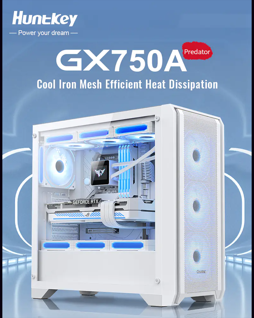 Huntkey GX750A Predator ATX Gaming Chassis – 4 Fans - Image 2