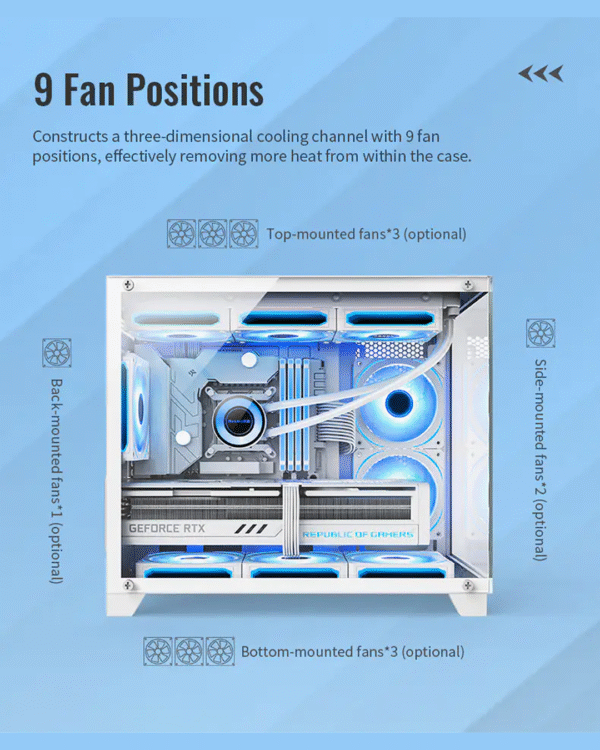 HUNTKEY S960 StormX Full View PC Case – M-ATX | 3 Pre-installed Fans - Image 3